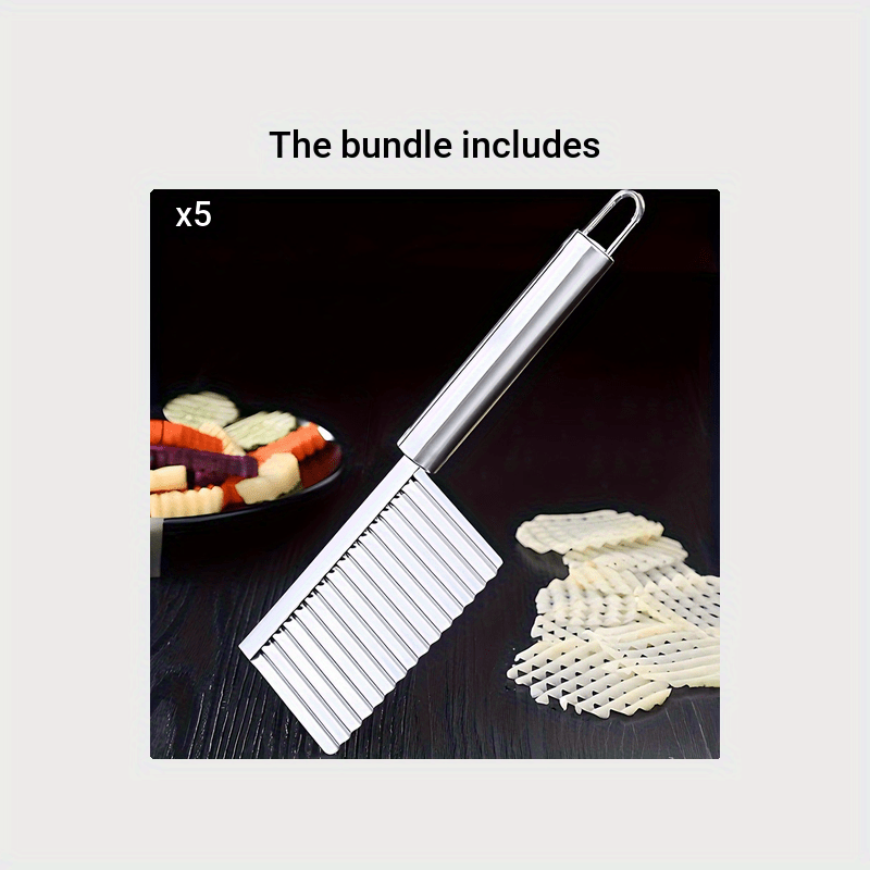 Stainless Steel Wavy French Fry Cutter, Handheld Slicer For Potato Carrot  Vegetable Cutting, Wave Crinkle Cut Tool - Wave Cutting Knife