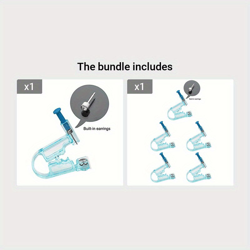 2 Pack Self Ear Piercing Gun Earring Disposable Piercing Kit No Pain Easy  Use Ear Piercing Gun Kit Tool with Stud (White) 