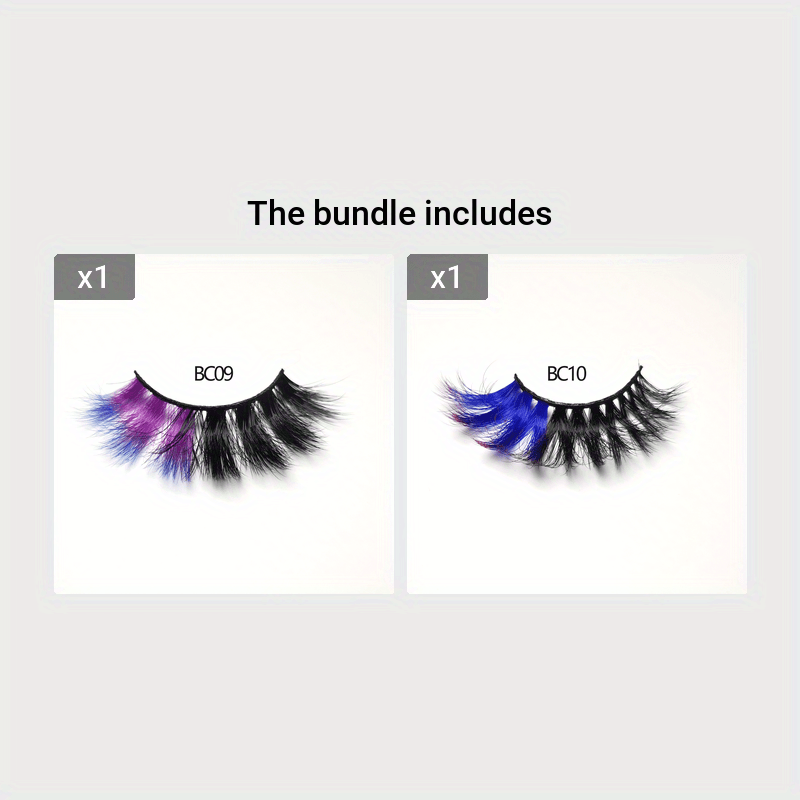 Sparkle Color Faux Mink Eyelashes Simulation Thick Colored - Temu