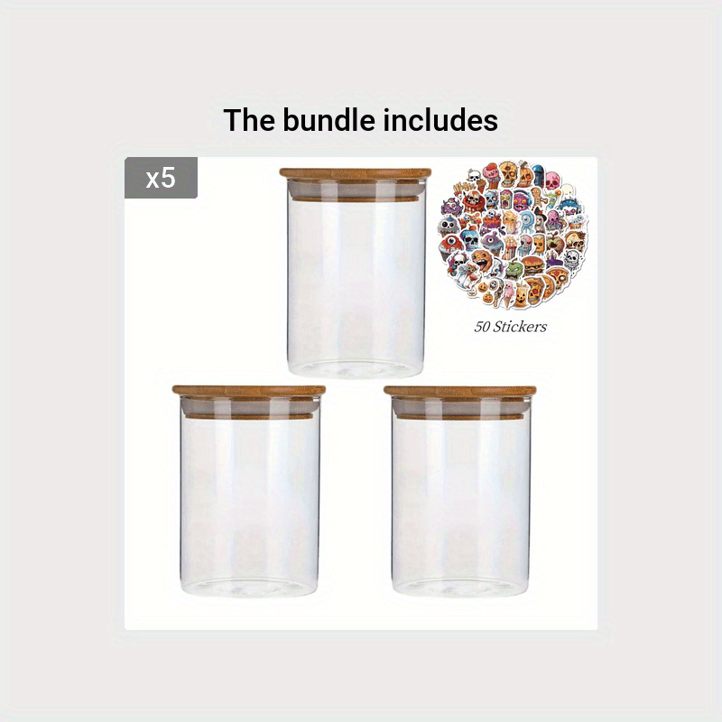 Candy Jar, Cookie Jar, Glass Storage Jar Sealed Bamboo Lid- Clear Glass Bulk  Food Storage Jar, Spice Jar, Condiment Jar, For Supply Tea, Coffee, Spices,  Candy, , Grains - Temu