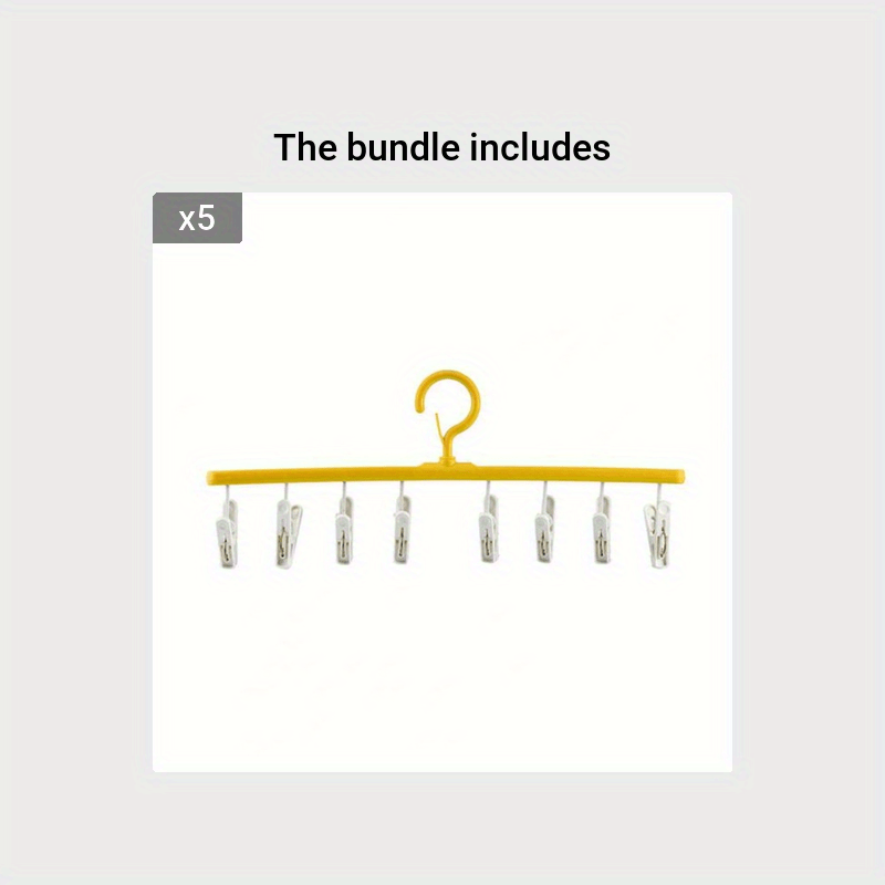 8 Clips Plastic Clothes Drying Hanger Windproof Clothing Rack