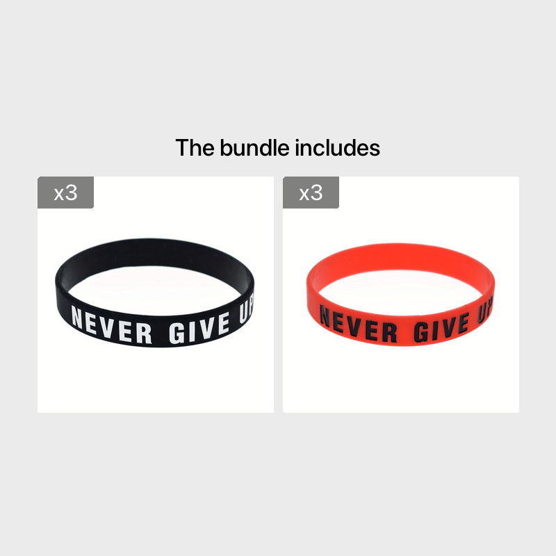 Never Give Up Motivational Silicone Bracelets