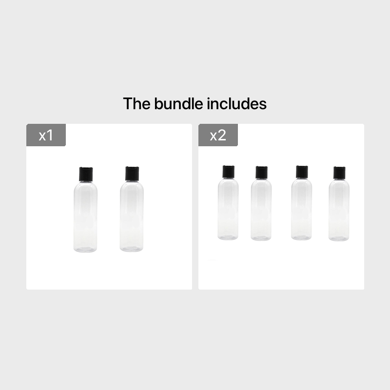  ljdeals Botellas vacías de plástico transparente de 16 onzas  con tapas de disco negras, recipientes recargables exprimibles para champú,  lociones, crema y más, paquete de 6, sin BPA, fabricado en 