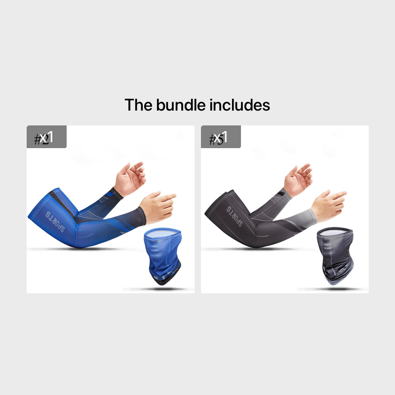 Men's Cooling Face Scarf Set - Sun Protection, Arm Sleeves, Gloves
