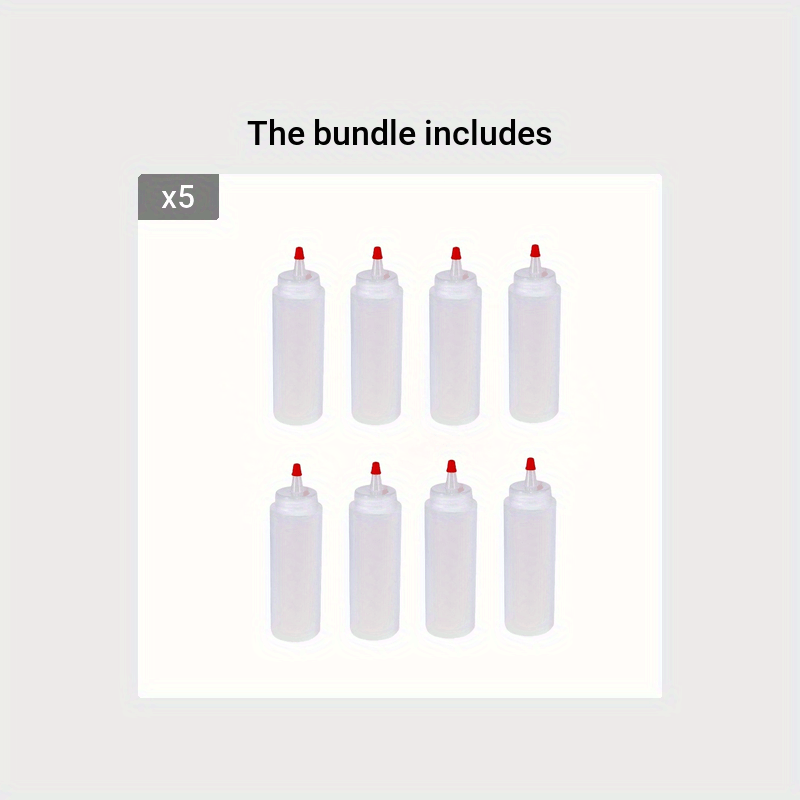 8-Pack of 4 oz Plastic Small Squeeze Bottles and Caps - BPA-Free