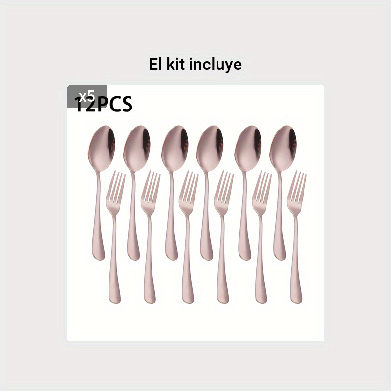 Juego de cubiertos negros de acero inoxidable para 12 personas, juego de  cubiertos pulidos con espejo para cocina del hogar, juego de utensilios de