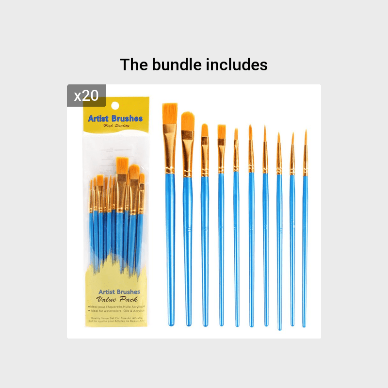 Brush Set 10 Acrylic Brushes Oil Painting Watercolor Acrylic - Temu