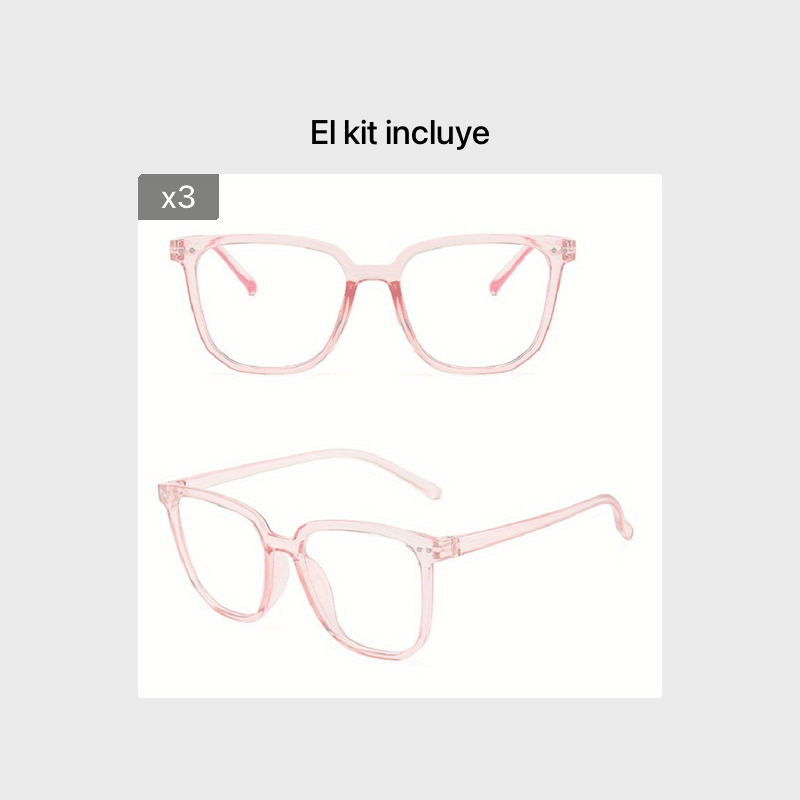 2 Unidades Gafas Clásicas Cuadradas Lentes Transparentes - Temu Chile