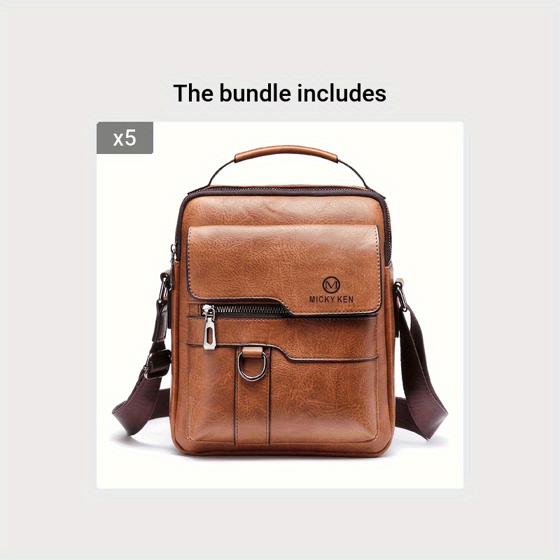 1pc Handbag Shoulder Bag s Shoulder Bag Vintage PU Leather Bag Vertical Style Hand held Business Shopping Bag For for retail stores