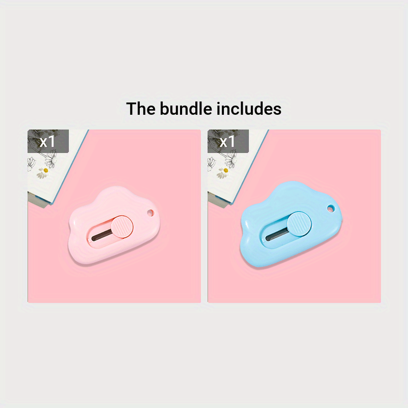 Mini Retractable Utility Knife, Pocket Sized Mini Box Opener, Light Pink