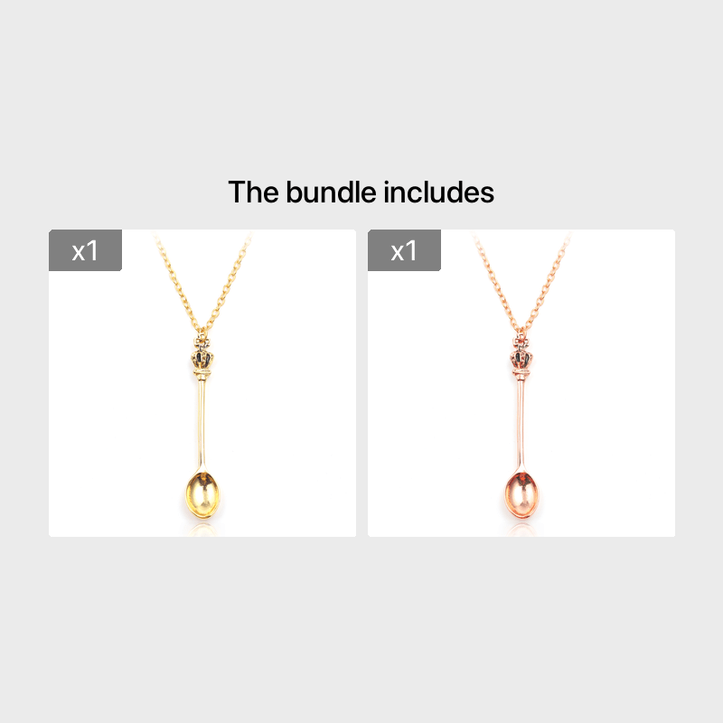 Creative Crown Mini Tea Spoon Pendant Necklace