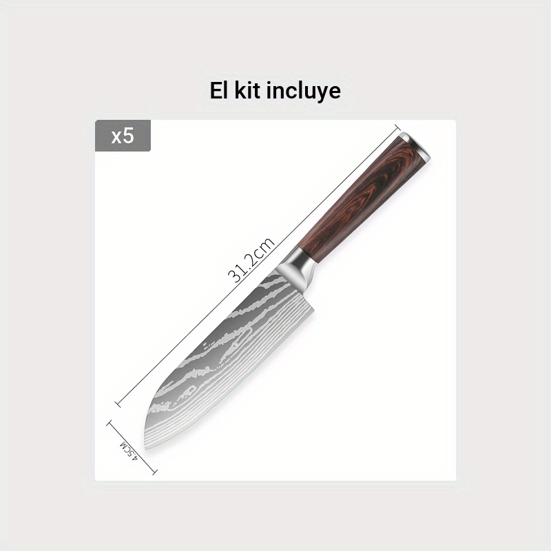 Cuchillo De Cocina Con Diseño De Damasco, Cuchillo Para Picar, Juego De  Cuchillos De Cocina Afilados Ultrarrápidos, Cuchillo Rebanador, Cuchillo  Para Picar, Molienda Gratis - Temu