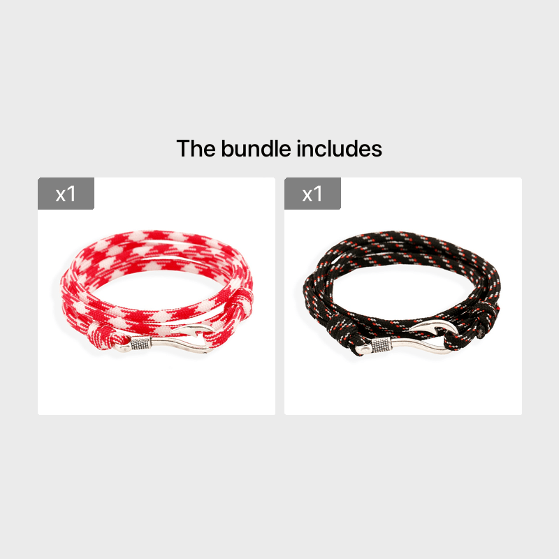 Navy Style Fishhook Bracelet Multicolor Hand Rope Accessory