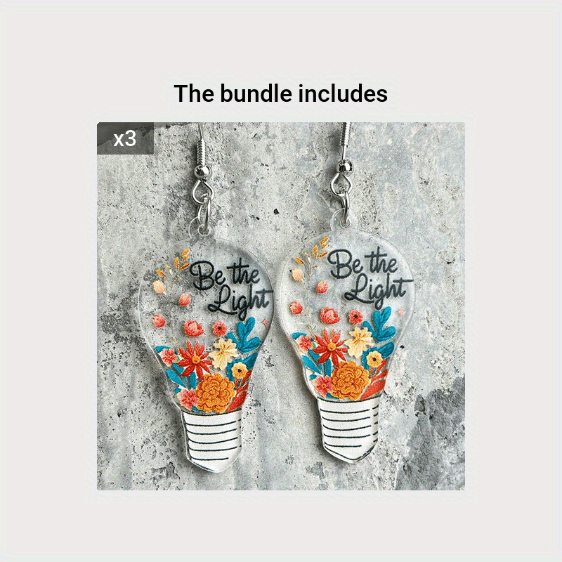 1pair Colorful Small Man Drawing Board Light Bulb Coffee Cup Pattern Hook Earrings for Girls Acrylic Earrings Gift for Family and Back to School