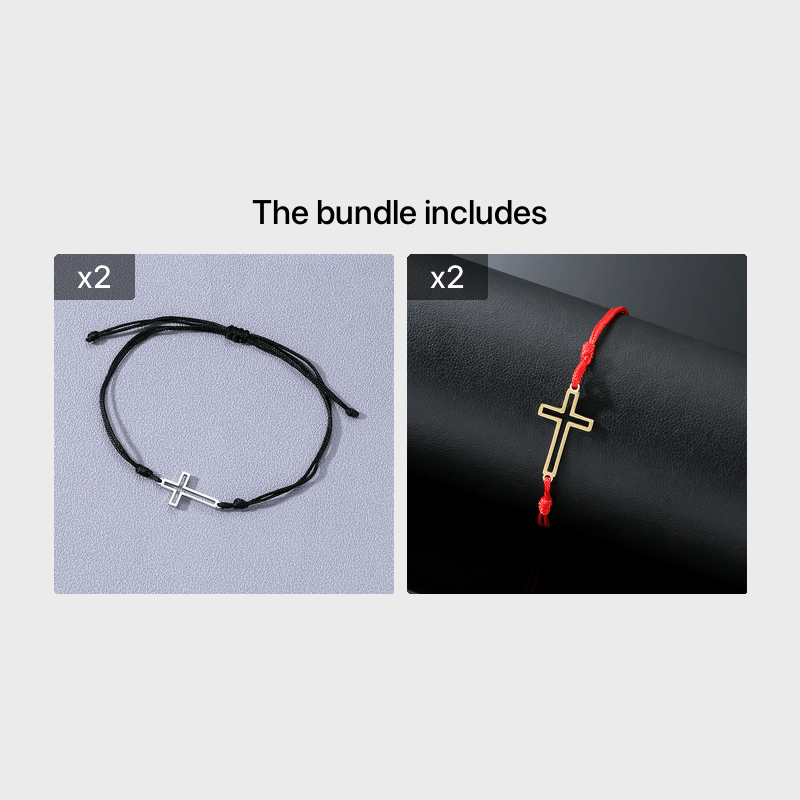 Men's Adjustable Cross Strap Bracelet, Red