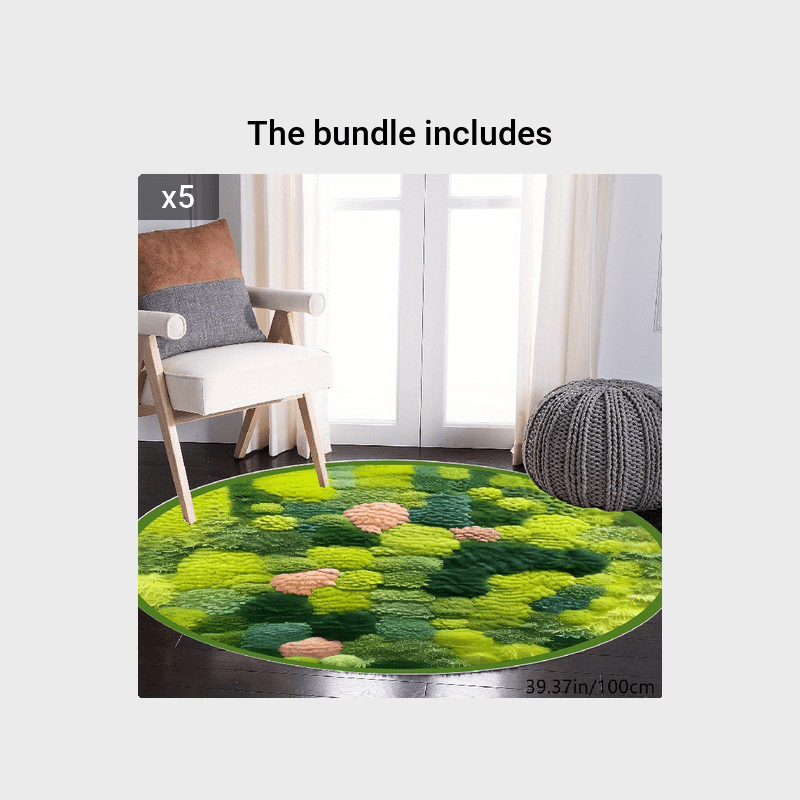 Floral Medallion Round Rug artificial Moss Small Bedroom - Temu