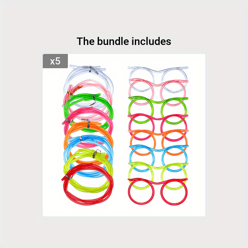 Straw Glasses Funny Soft PVC Glasses Flexible Drinking Straws Kids Party  Supplies Bar Supplies Accessories Creativity Toy