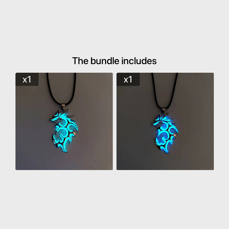 Lzndeal 1 Pcs Women Men Necklace Chain Dragon Glow in The Dark Pendant Fashion Jewelry New, Adult Unisex, Size: 1XL, Blue