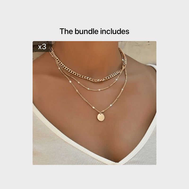 Women's Chain Disc Layered Necklace, Everyday Gift