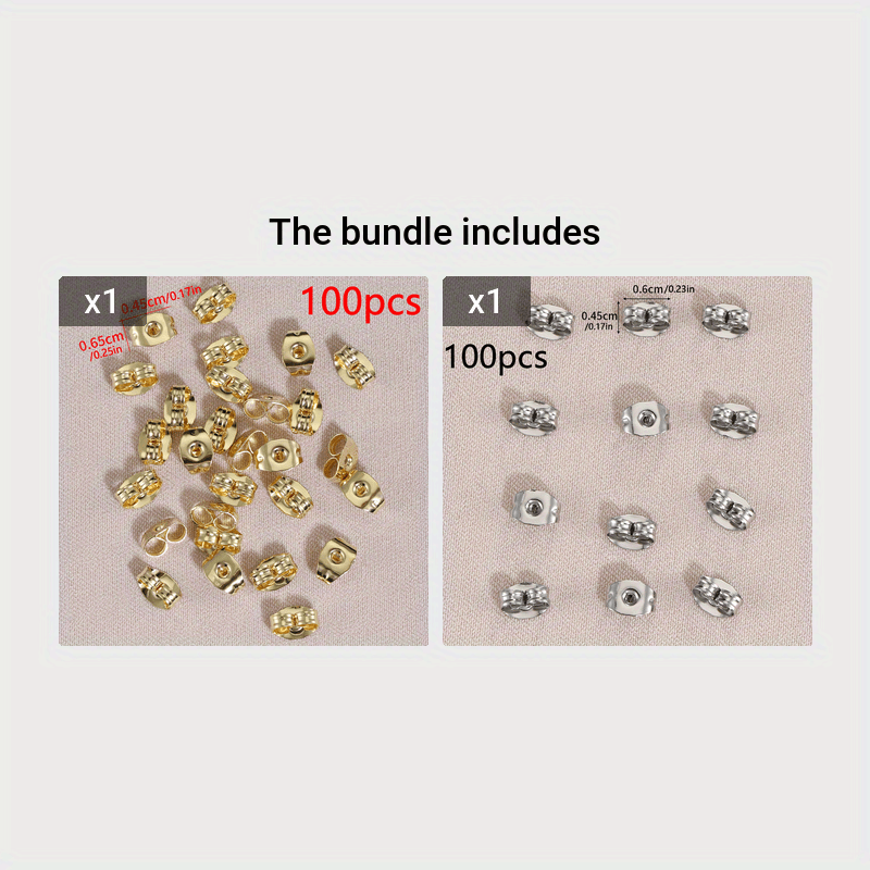 50pcs Stainless Steel Earring Holders Stoppers Ear Plugs Earring Backs  Metal Earring Clasp Supplies For Jewelry DIY Accessories - AliExpress