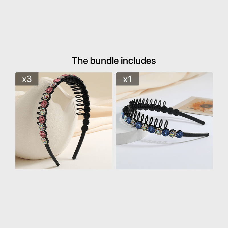 Teeth Comb Headband Crystal Beaded Hairband Non-Slip Headband