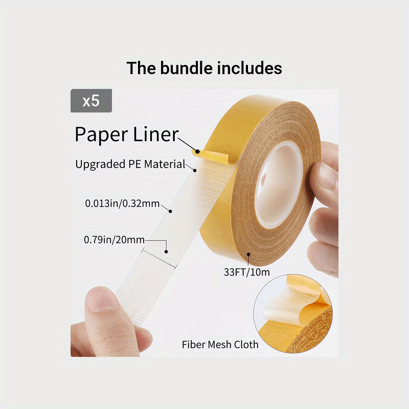 Clear Double Sided Tape 2 Rolls Clear Removable Wall Safe Heavy Duty Double Sides Self Sticky Wall Fabric Tape for Arts, Crafts, Photography