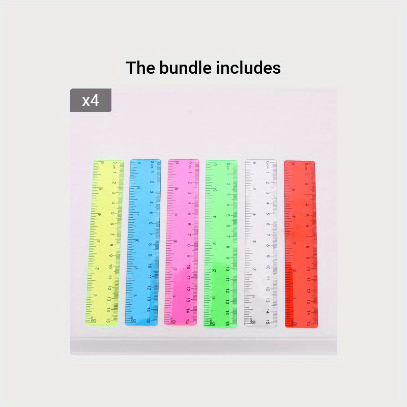 Plastic Colorful Rulers Straight Ruler Colored Safety Ruler - Temu