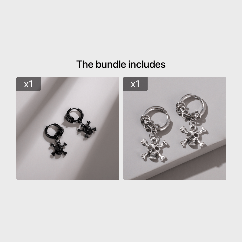 Halloween Men's Stainless Steel Ghost Earrings