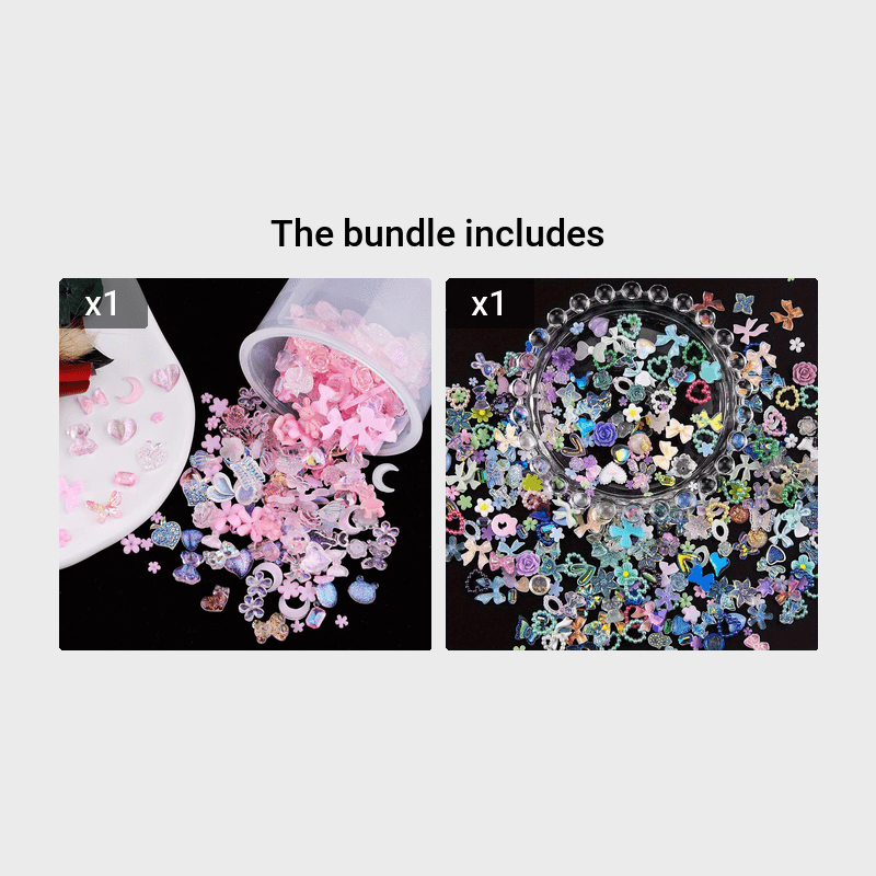  500Pcs Black-Purple Cute Nail Charms Mixed Shape Rose Flower  Bear Bow Heart 3D Acrylic Charms for Nails Design Flatback White Half Round  Pearls for Nail Art Decoration DIY Crafts Jewelry Accessories 