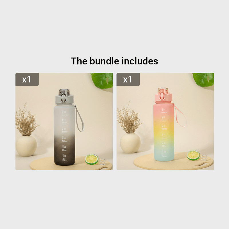 Stay Hydrated On the go: Gradient Color Water Bottles And - Temu