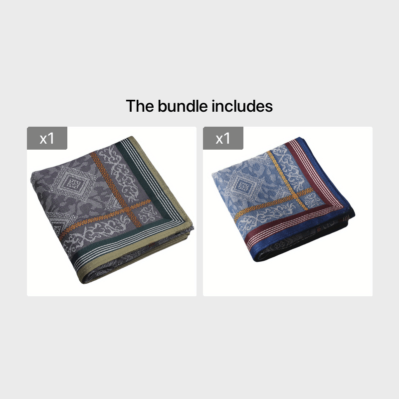 Men's Soft Sweat Absorption Thick Jacquard Handkerchief