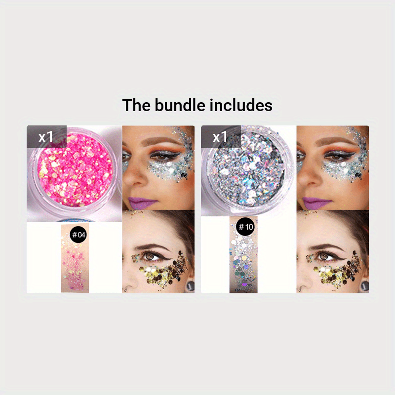 Body Glitter Gel Face Glitters Body Gel Sequins Liquid Eyeshadow Chunky  Glitter