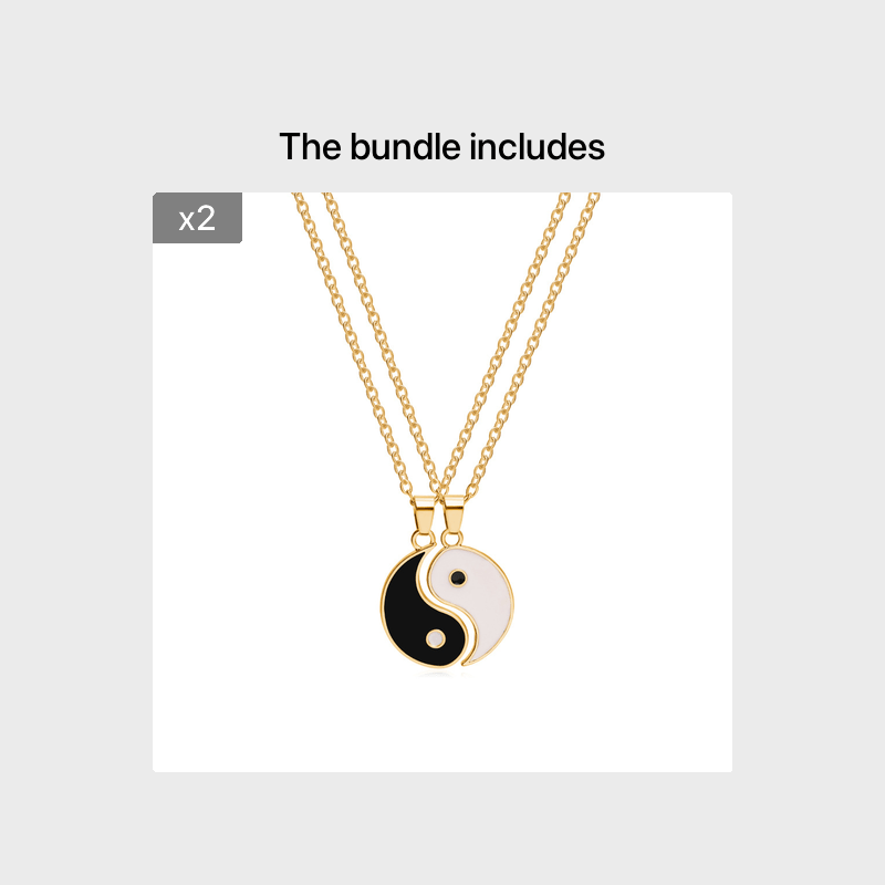 Yin Yang Alloy Double Compartment Pendant Necklace