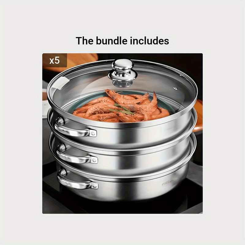 Household Stainless Steel Multi layer Steamer Kitchen Large - Temu