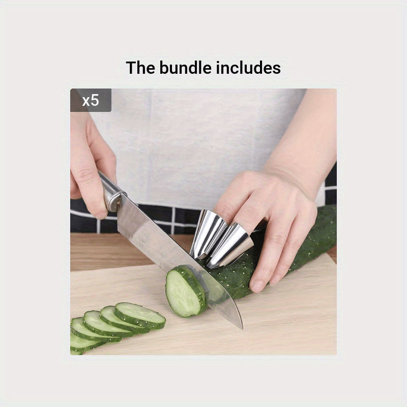ZOCONE 2 Pcs Finger Guard for Cutting Kitchen Tool Finger Guard Stainless Steel Finger Protector Avoid Hurting When Slicing and Dicing Kitchen Safe