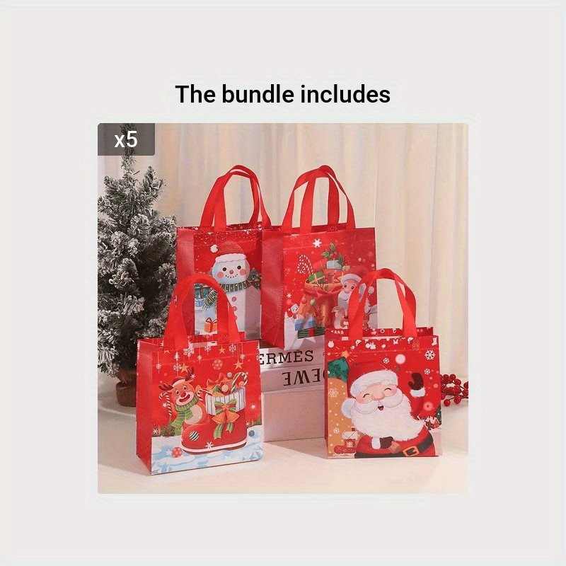 Large Christmas Red Gift Bags, Christmas Tote Bags with Handles Reusable  Xmas Gift Bags, Multipurpose Christmas Bag Bulk Non-Woven Holiday Gift Bags