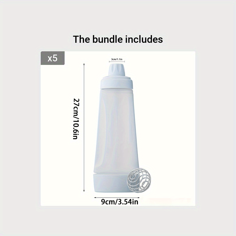 1pc, Pancake Batter Bottle, Battler Mixer With BlenderBall Wire Whisk,  Pancake Batter Dispenser Bottle For Baking Pancakes, Cupcakes, Muffins,  Crepes