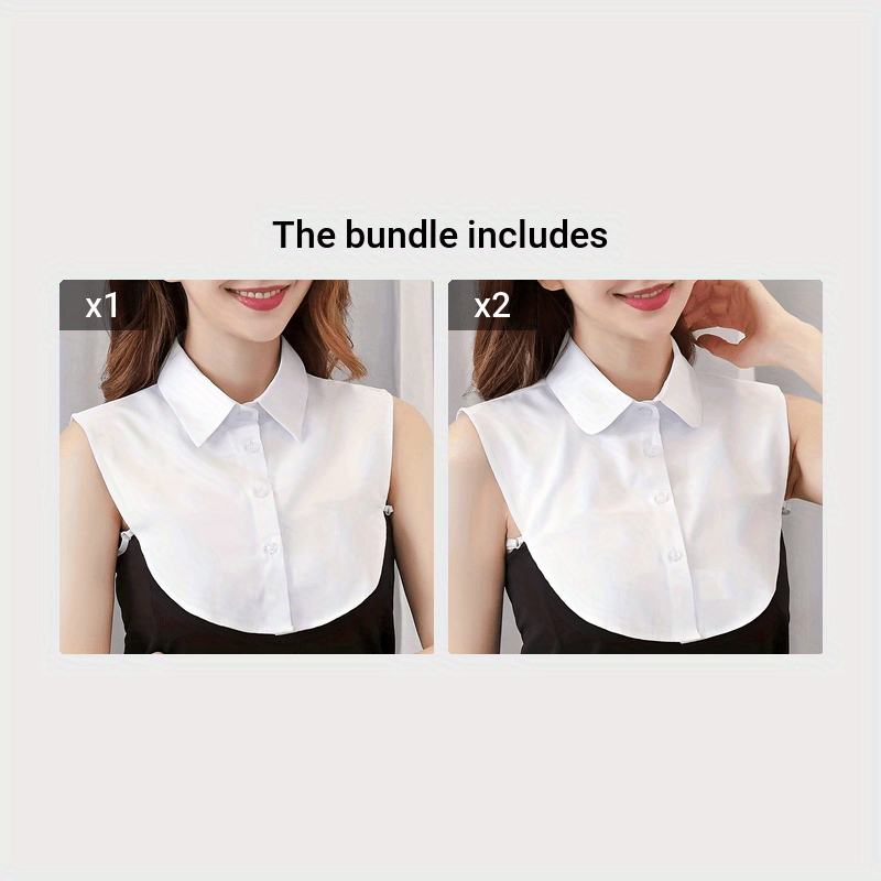 DXMRWJ False Collar Lady Half-Shirt Blouse Detachable Cotton Round Fake Col DXMRWJ False Collar Lady Half-Shirt Blouse Detachable Cotton Round