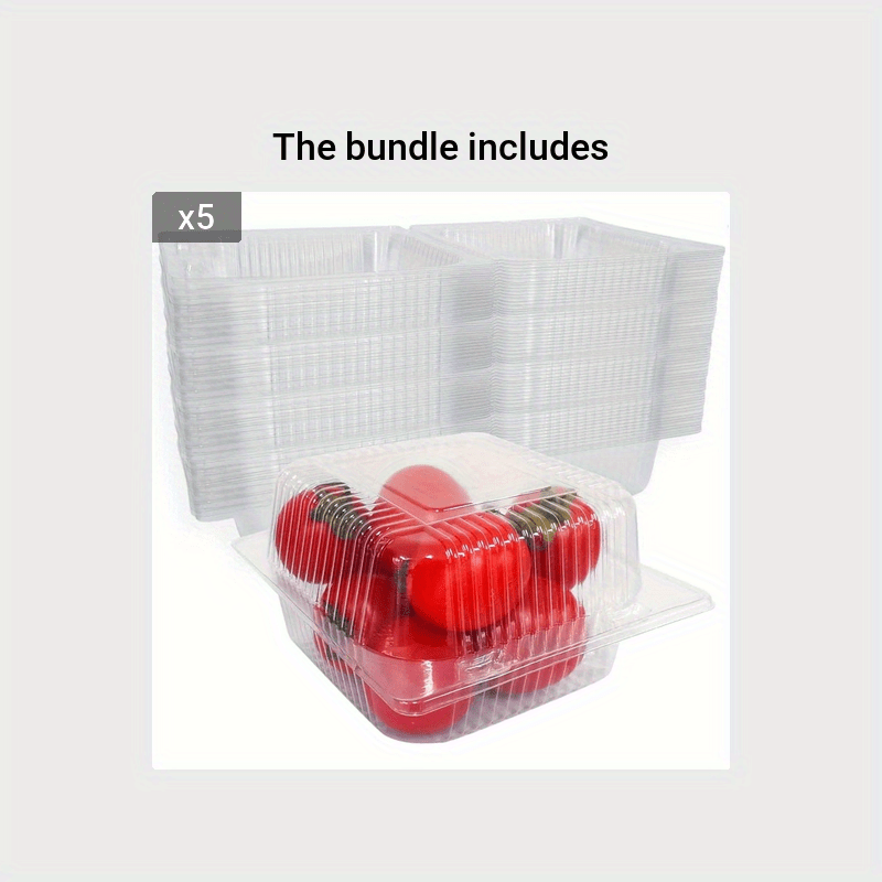 50Pcs/lot Clamshell Cake Box Take Out Tray Plastic Food Containers