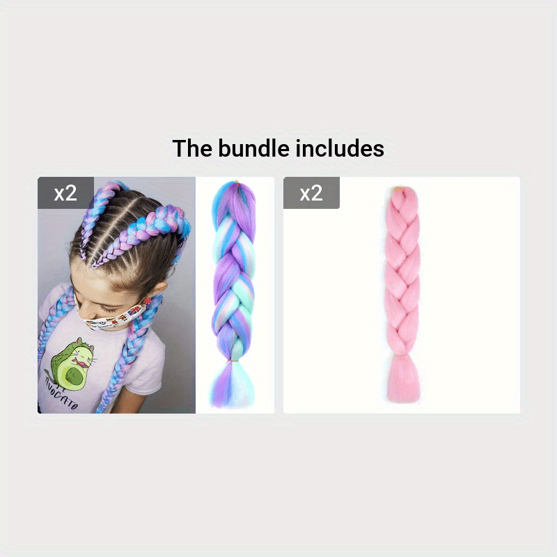 New Fashion Braid Ponytail Crochet Hair Extension Ombre - Temu