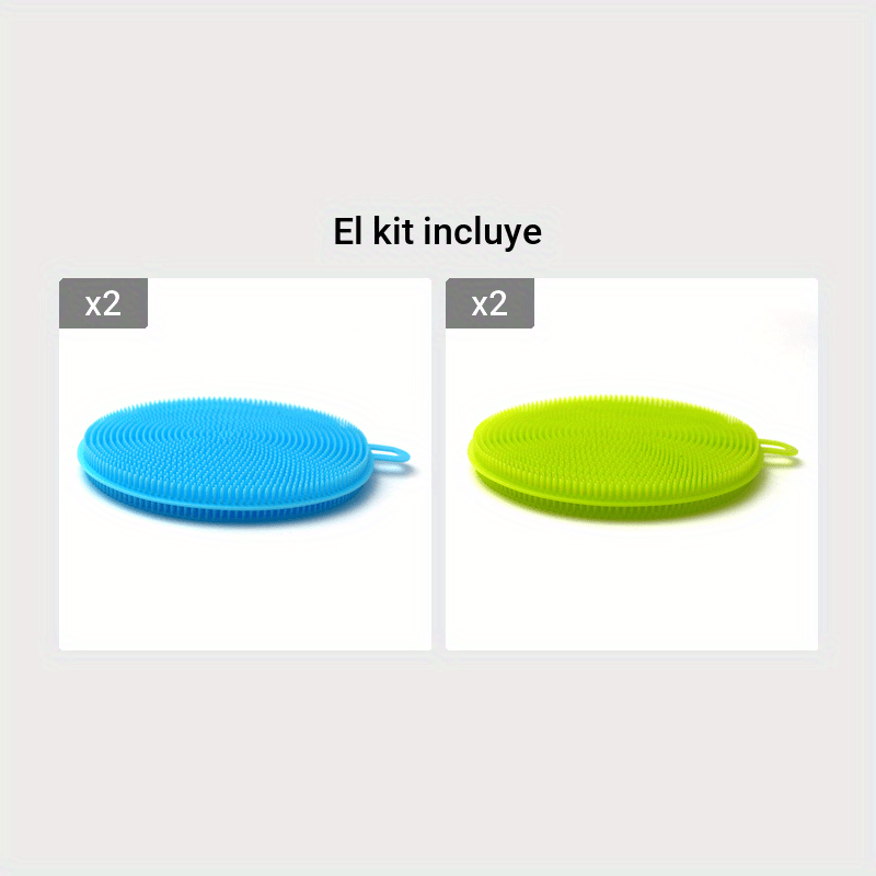 Estropajos acrílicos en forma de fresa para lavar platos, esponja colorida  para platos sin olor, red de esponja de cocina, paquete de 4