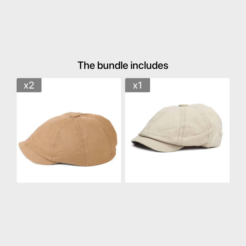 Men's British Retro Flat Solid Cap