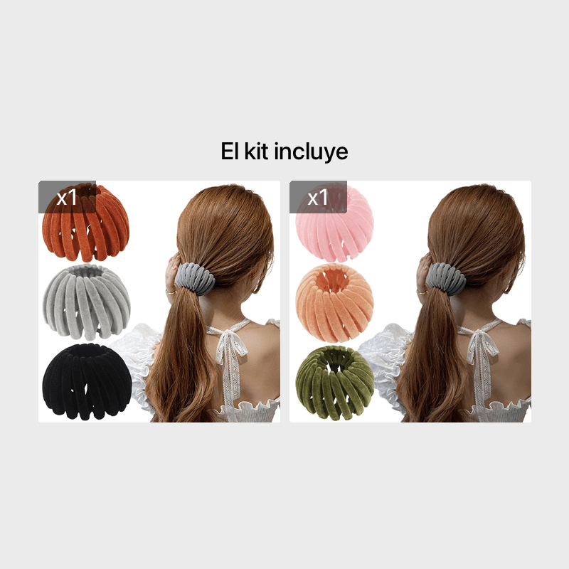 4 pinzas para el pelo de nido de pájaro, hebillas de horquilla, soporte de  cola de caballo extensible, accesorios para el cabello, pinzas para el