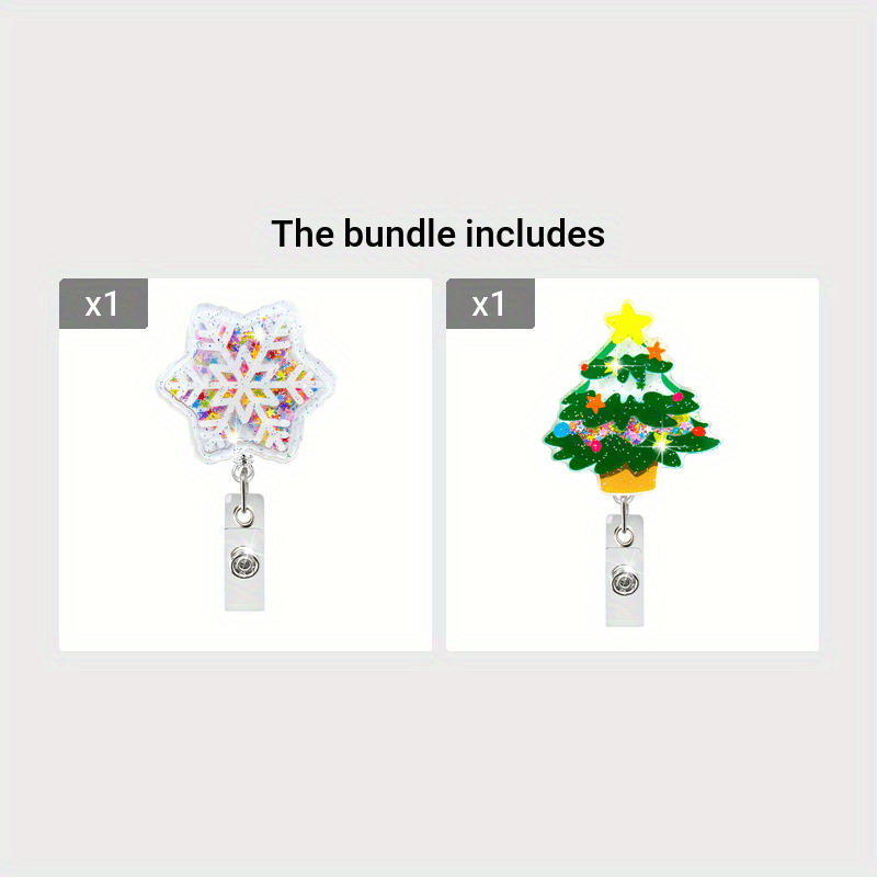 Festive Christmas Winter Badge Reel Retractable Clip Chest Card Name Badge  Decorations for Holiday Name Badges Nurse Office Accessories : :  Office Products