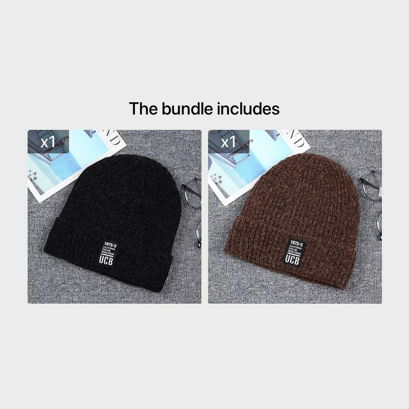 Mens Winter Warm Pullover Wool Hat Thickened Ear Protection Cycling Winter Hat