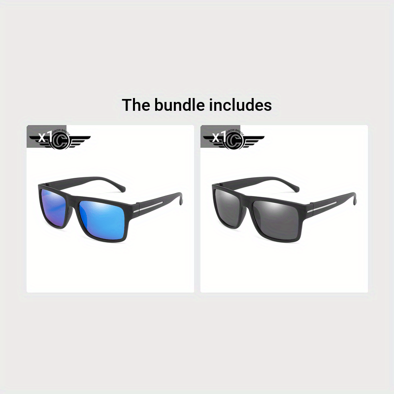 1pc Mens Square Frame Polarized Sunglasses Unisex Outdoor Sports