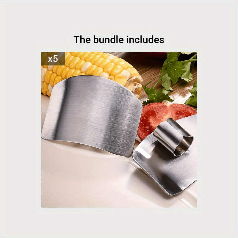 Roofei Finger Guards for Cutting Kitchen Tool Stainless Steel Finger Guard  Finger Protector Avoid Hurting When Slicing and Dicing 2 Pack 