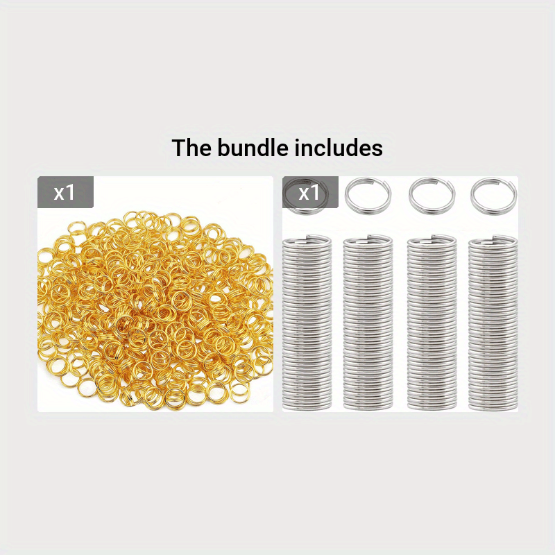 200pcs 8mm Mini Split Jump Ring with Double Loops Small Round Metal Black  Key Rings Connectors for Making Handwork Charms Pendants Key Chains