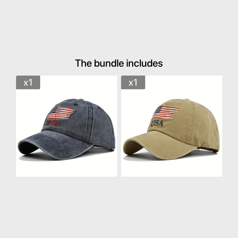 American Flag Baseball Cap Embroidered Sun Visor