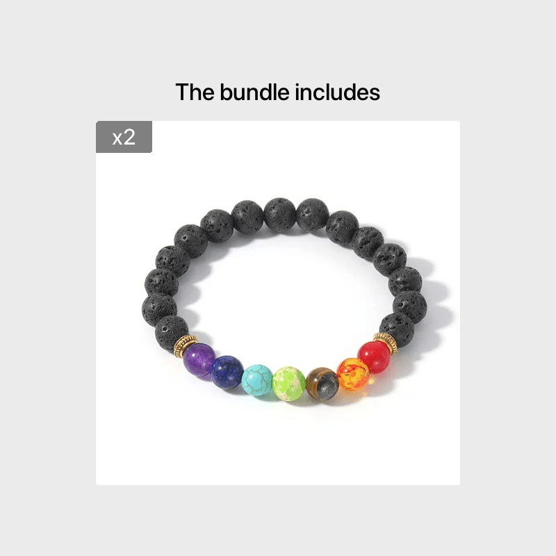 7 Chakra Lava Stone Bracelet –